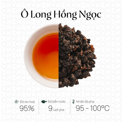 Ô Long Hồng Ngọc - Trà Ô Long Pha Ấm - 96g
